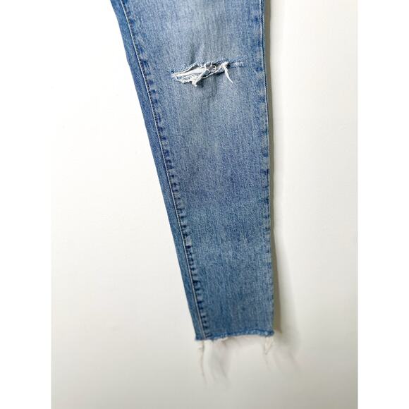 Free People Stella Skinny Jeans Size 26 Always Blue Distressed Raw Hem Denim - Picture 4 of 8